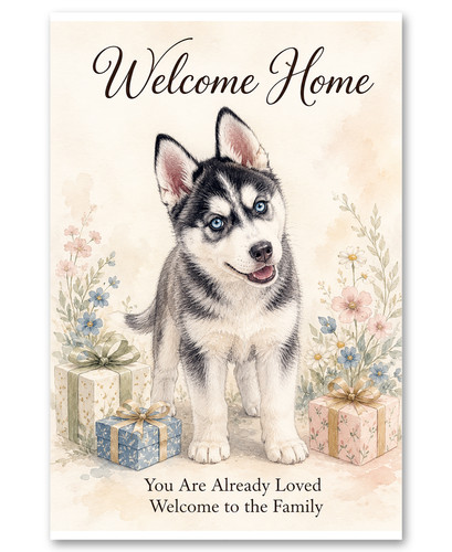 Siberian husky welcome - husky,